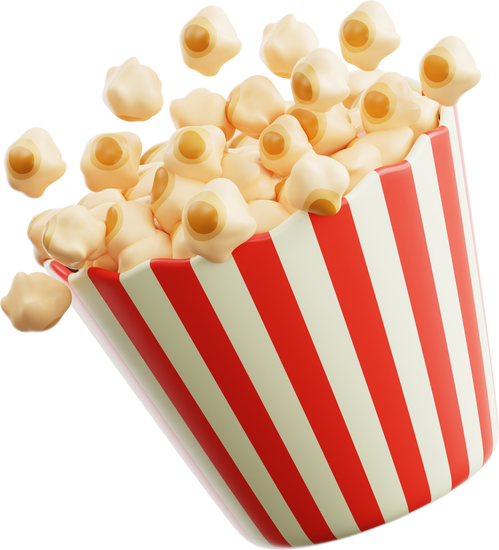 3D Popcorn Illustration