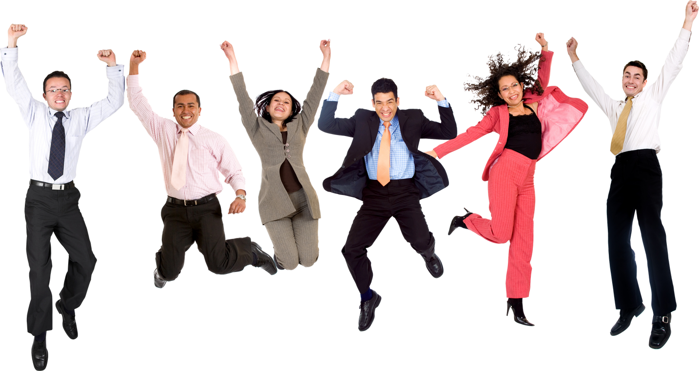 Happy Business People  Jumping