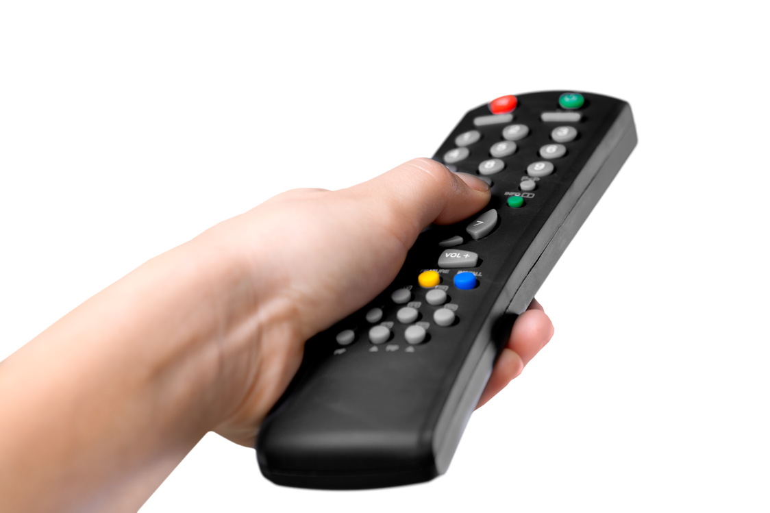 Hand Using a Remote Control